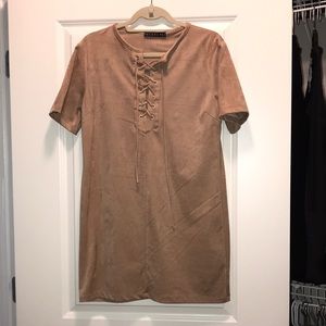 Neutral Suede Dress Size M
